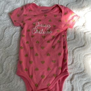 Juicy Couture Heart Onesie Pink Gold